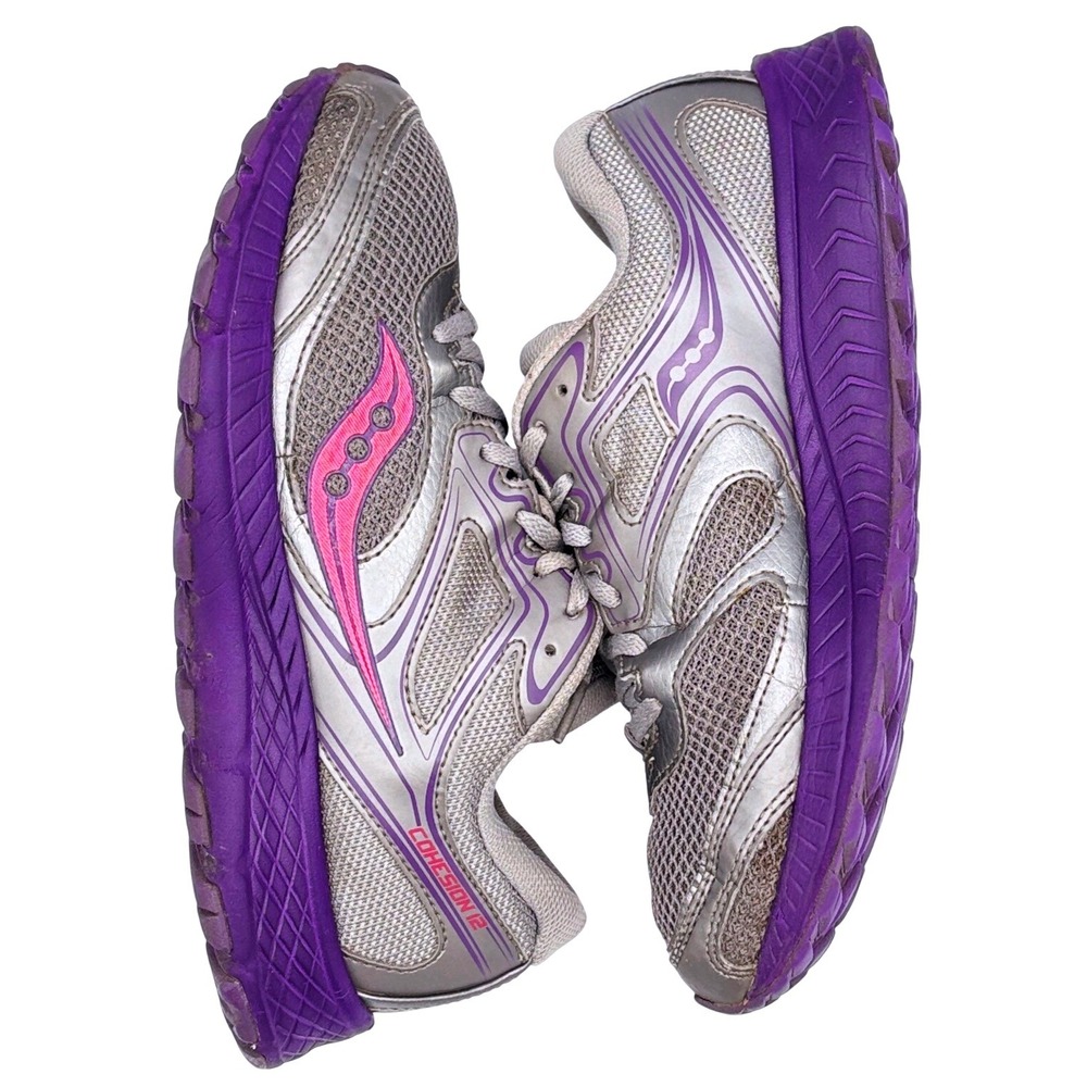 Saucony Running Shoes Women's 8.5 Grey Purple Pink Athletic Sneakers - Picture 6 of 9